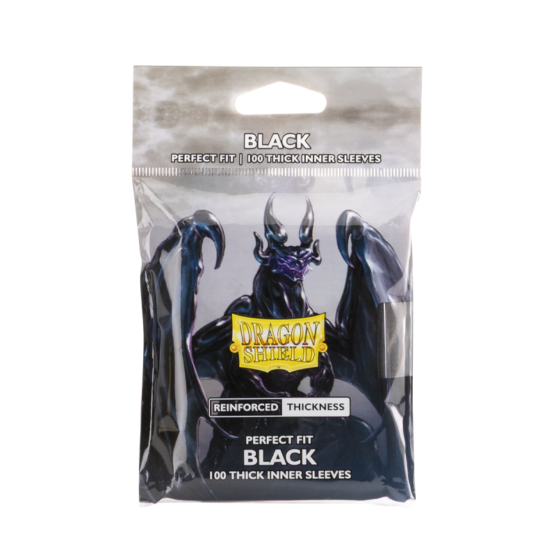 Dragon Shield - Standard Perfect Fit Thick Inner Sleeves: Black (100 Sleeves)