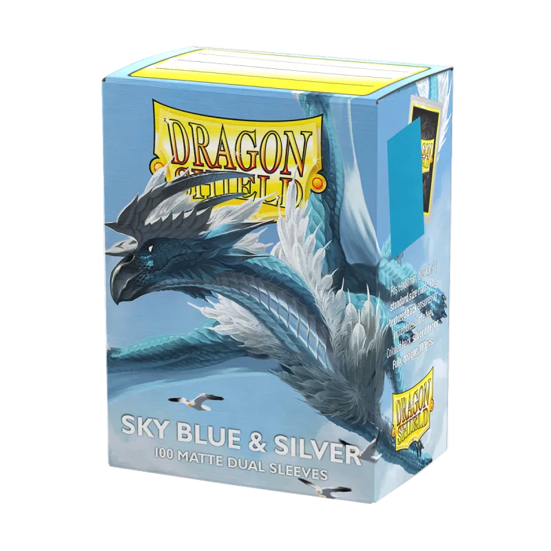 Dragon Shield - Standard Dual Sleeves: Sky Blue & Silver [Matte] (100 Sleeves)