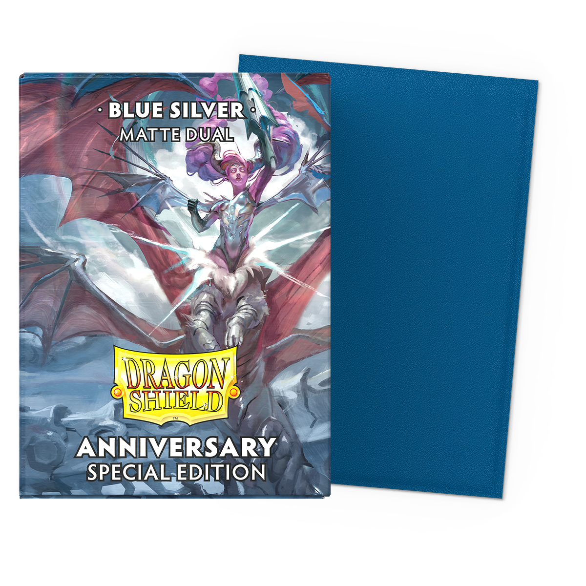 Dragon Shield - Standard Dual Sleeves: Cobalt & Silver [Matte] (100 Sleeves)