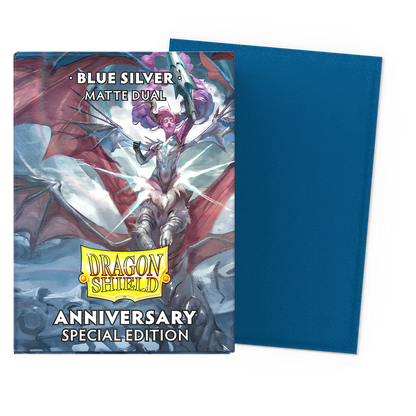 Dragon Shield - Standard Dual Sleeves: Cobalt & Silver [Matte] (100 Sleeves)