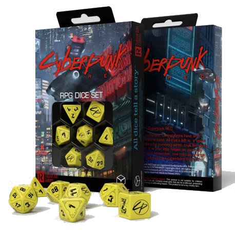 Q Workshop - Cyberpunk Red Danger Zone 7pc RPG Würfelset