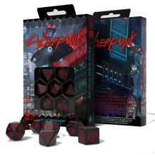 Q Workshop - Cyberpunk Red Blood Over Chrome 7pc RPG Würfelset